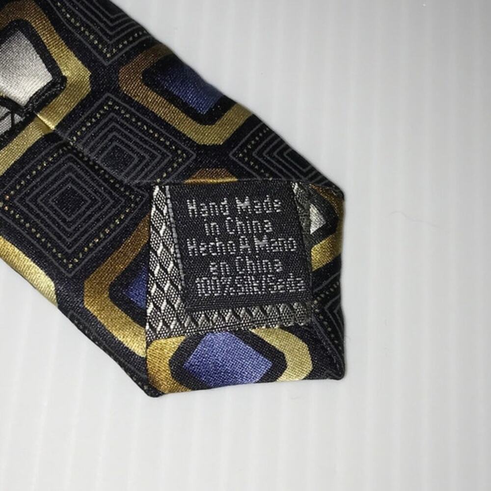 George Square Pattern Silk Necktie - image 4